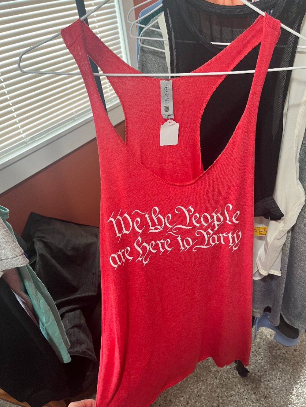 Next Level Red “We The People” Racerback Graphic Tank Size M